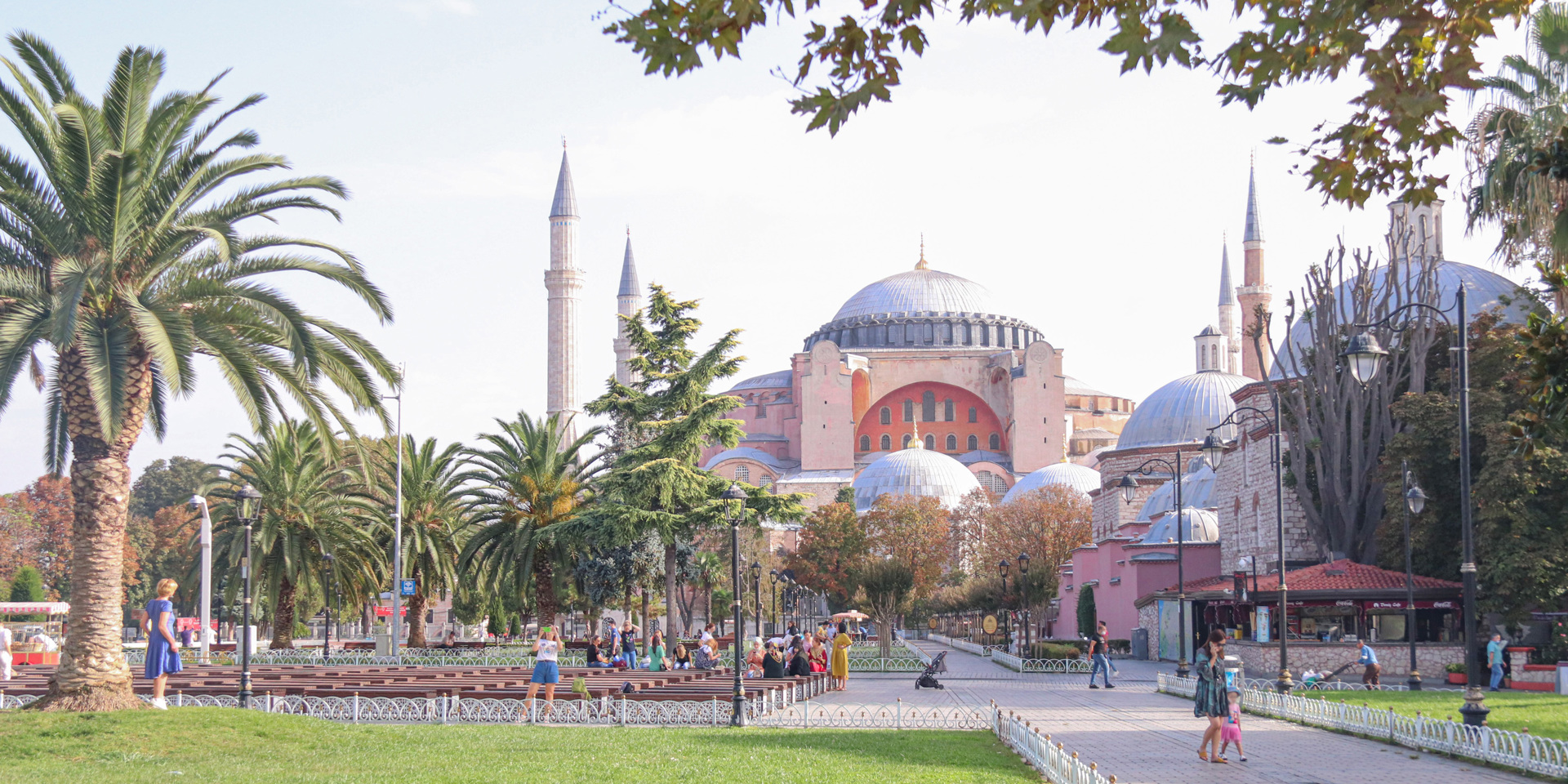 A wide view of Hagia Sophia.