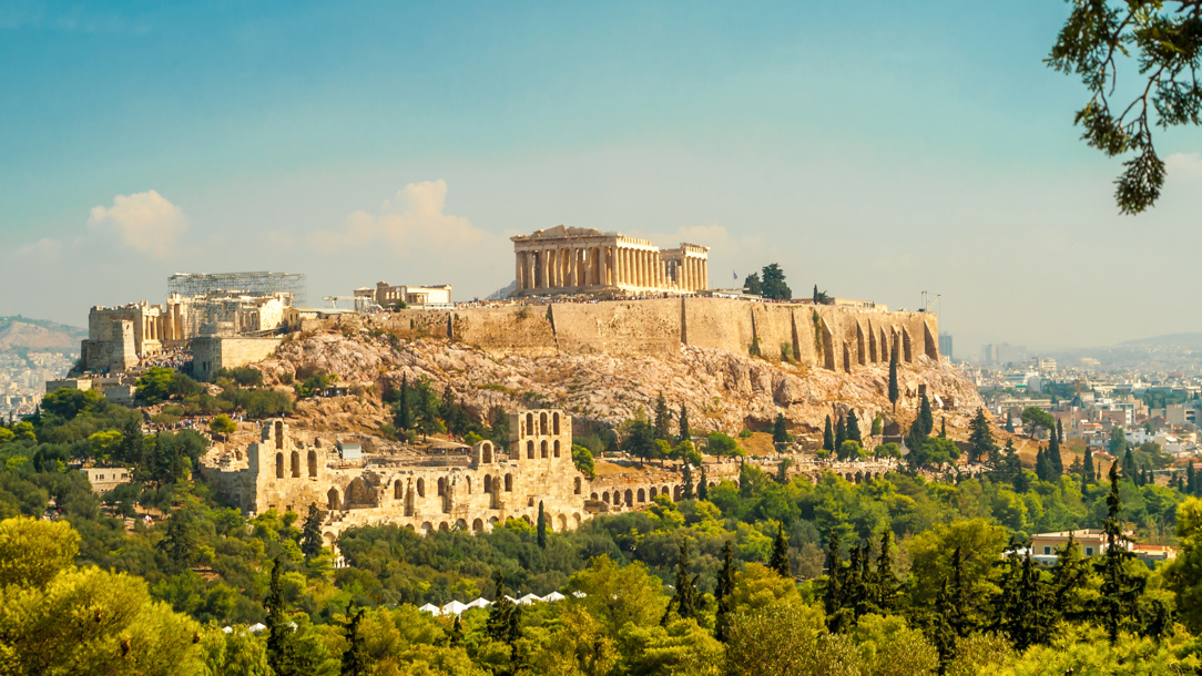 A wide view of Athens.