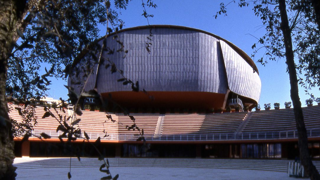 Outside the Auditorium Parco Della Musica.