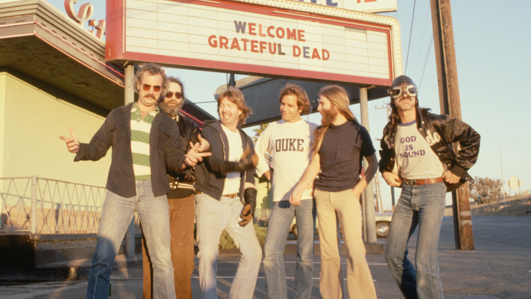 An archive photograph of 'The Grateful Dead' band.