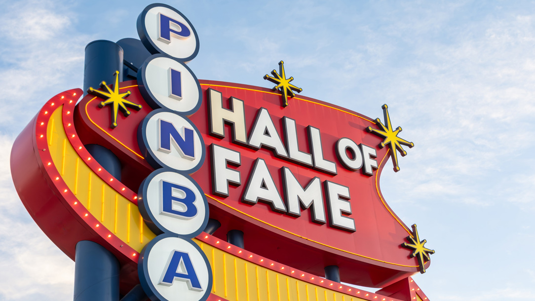 The signage for the Pinball Hall of Fame in Las Vegas.