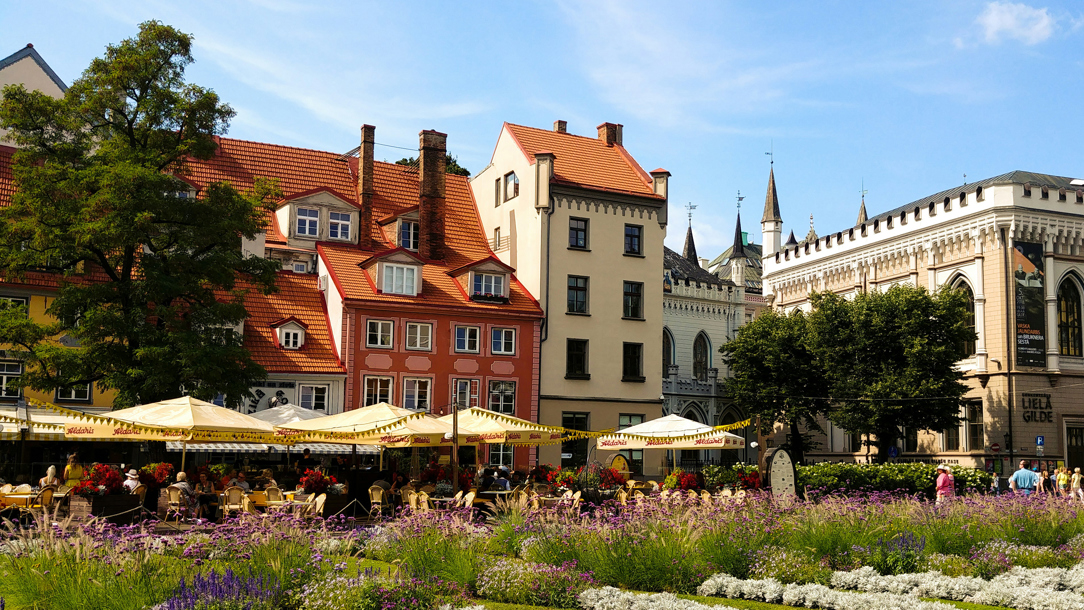 A street in Riga on a summer day.