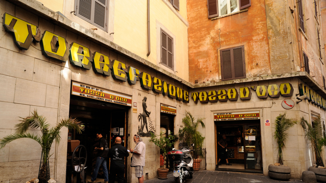 A street view of Tazza D'oro.