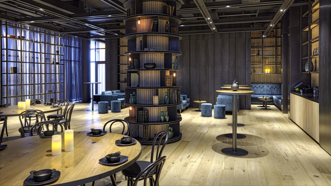 The lobby at the Hilton Rejkjavik Nordica.