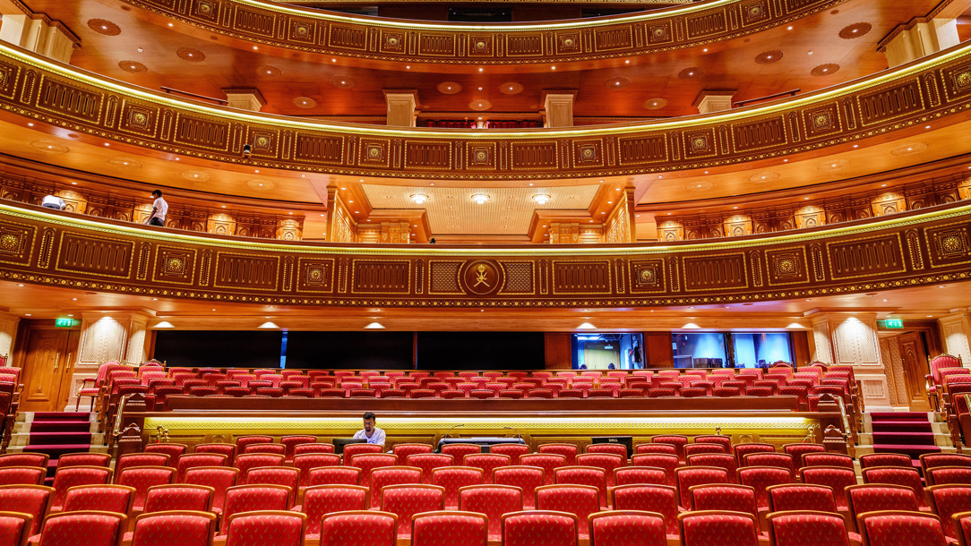 Interior of the Royal Opera House in Oman.
