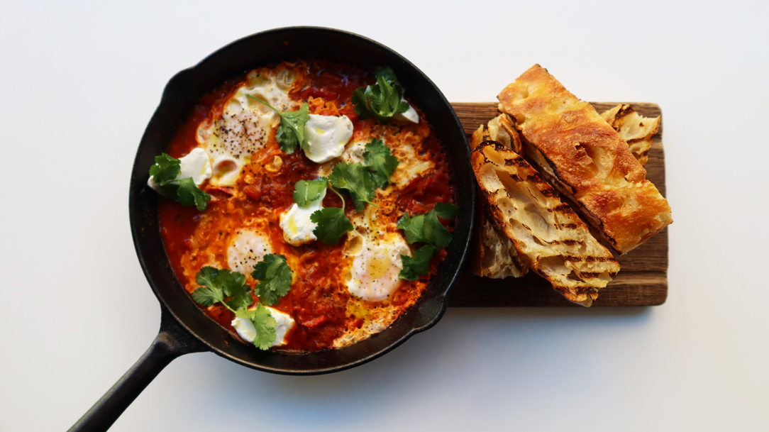 A dish from Ottolenghi photographed from above.