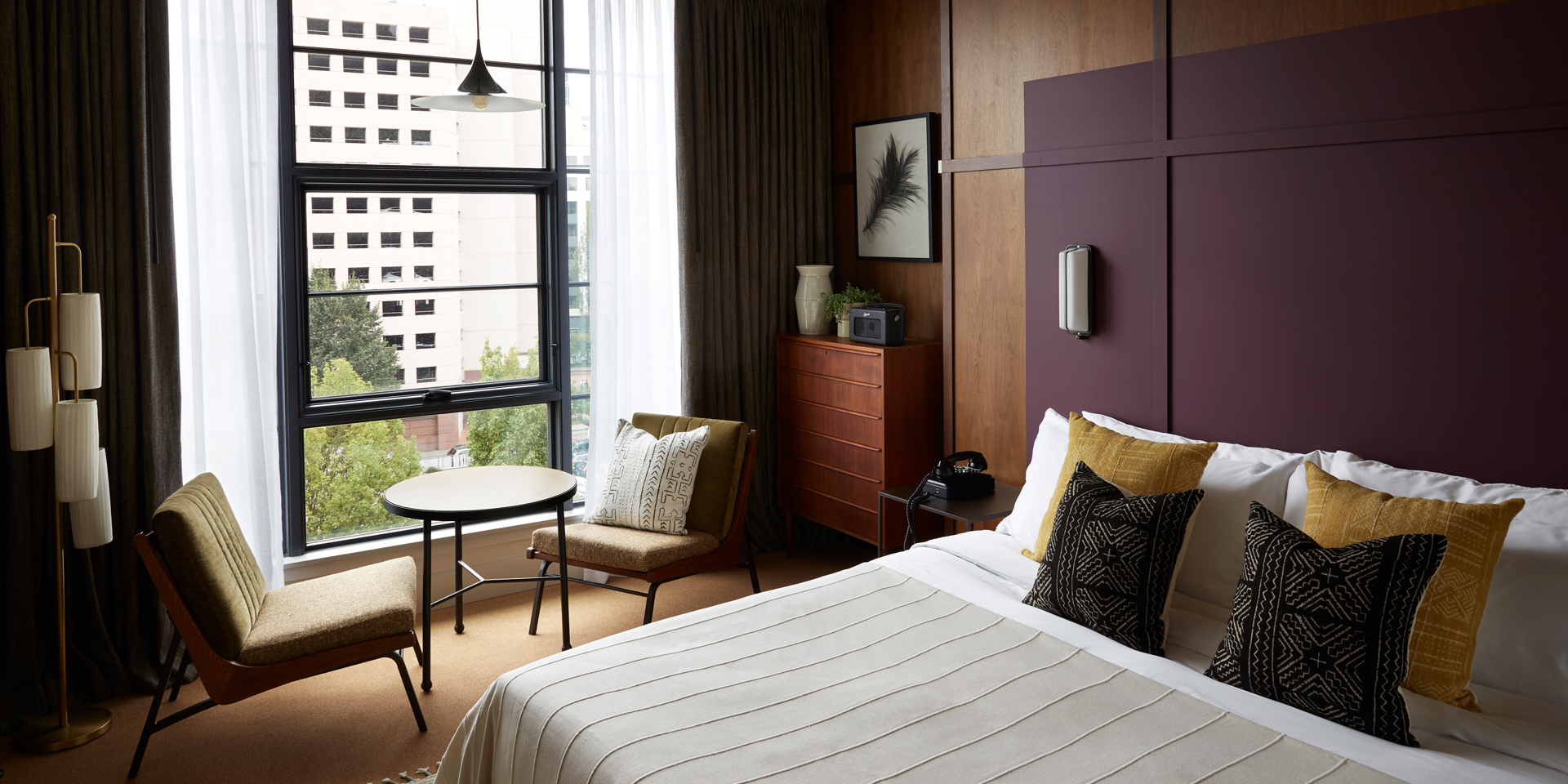 A bedroom at the The Hoxton Portland.