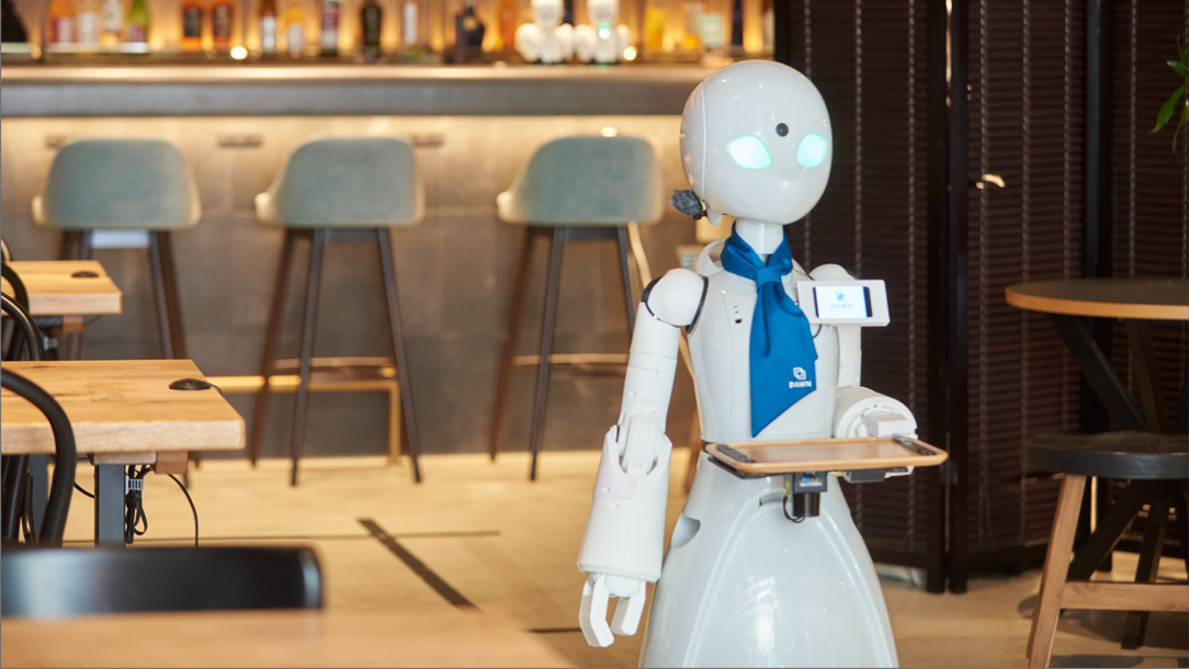 A robot in a coffee shop in Tokyo