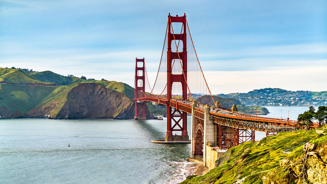 A view of the Golden Gate Bridge San Francisco.