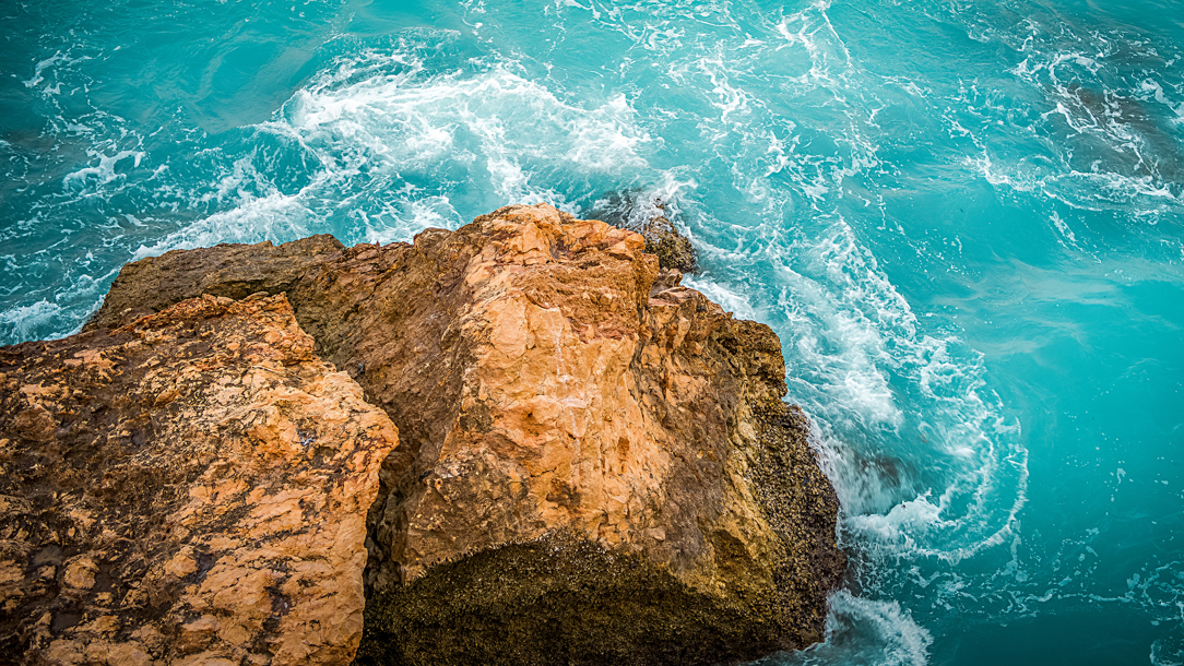 A close up of water at the Wadi Ash Shab.