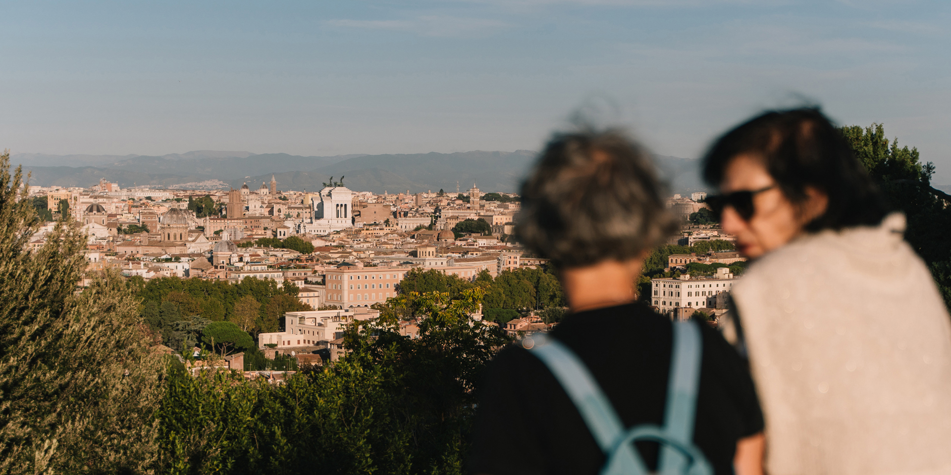 Two people at the Janiculum Hill.