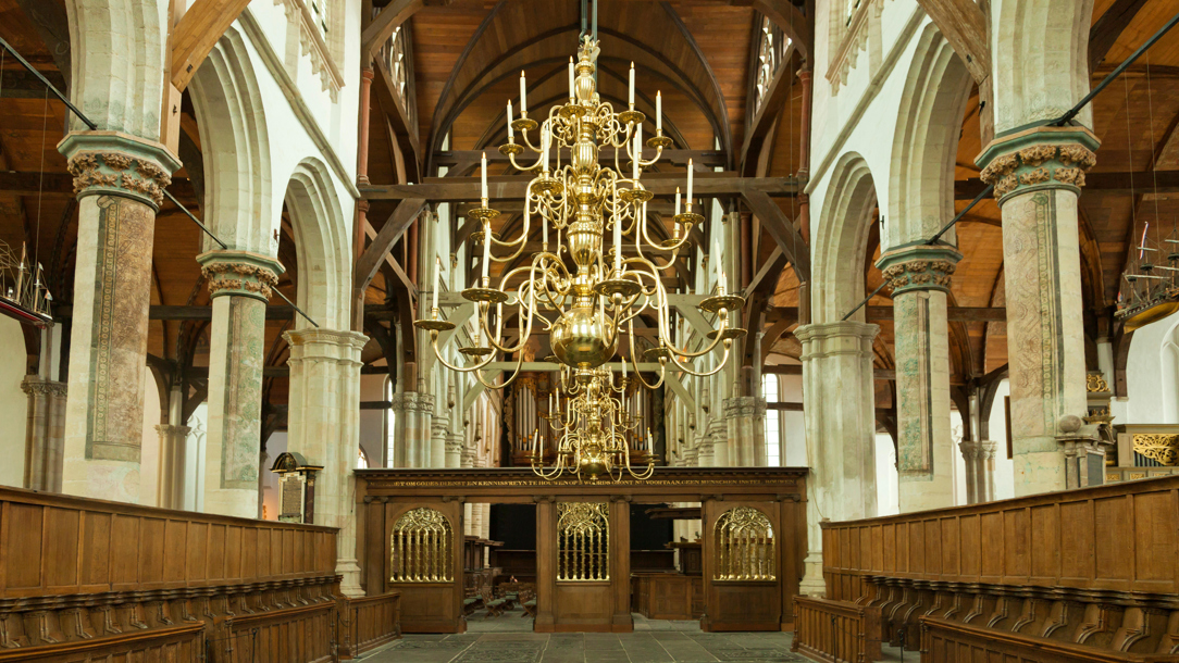 Inside the Oude Kerk in Amsterdam.