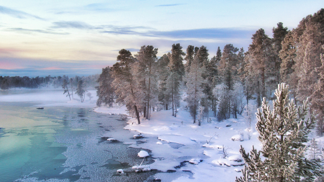 A snowy scene in Finland.