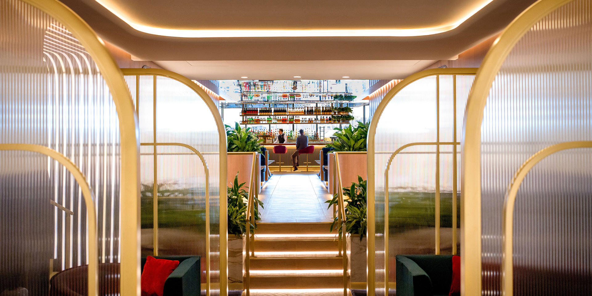 A view of the entrance of the British Airways lounge at Miami.